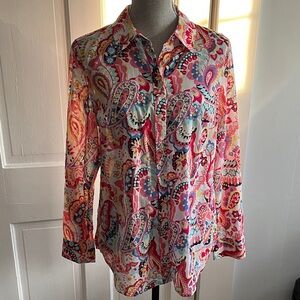 Talbots Multicolor Paisley Button Down Shirt